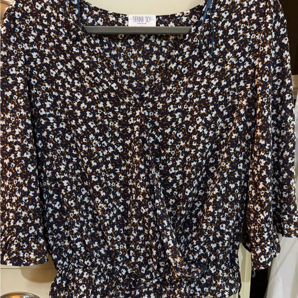 Sienna Sky Black and White Floral Blouse